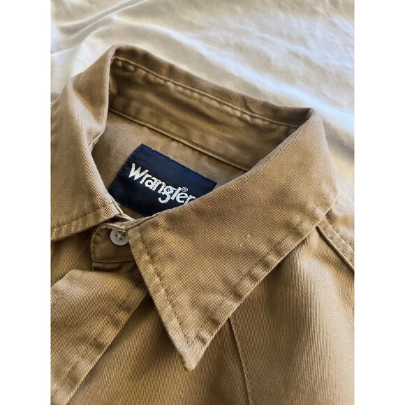 Wrangler Distressed Pearl Snap Brushpopper Heavy Duty Canvas Grunge Size L Tall - Picture 6 of 16